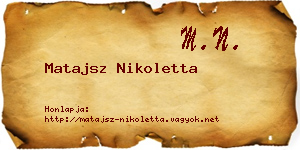 Matajsz Nikoletta névjegykártya