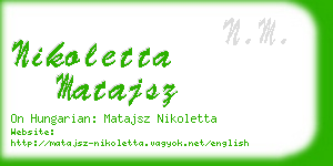 nikoletta matajsz business card